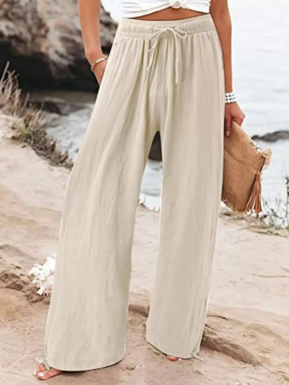Full Size Wide Leg Pants with Drawstring Waist Plus