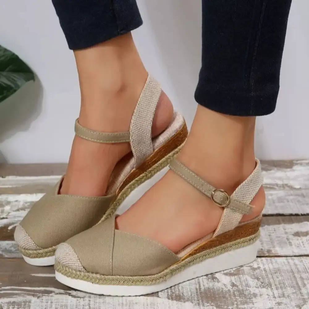 Color Block Wedge Sandals