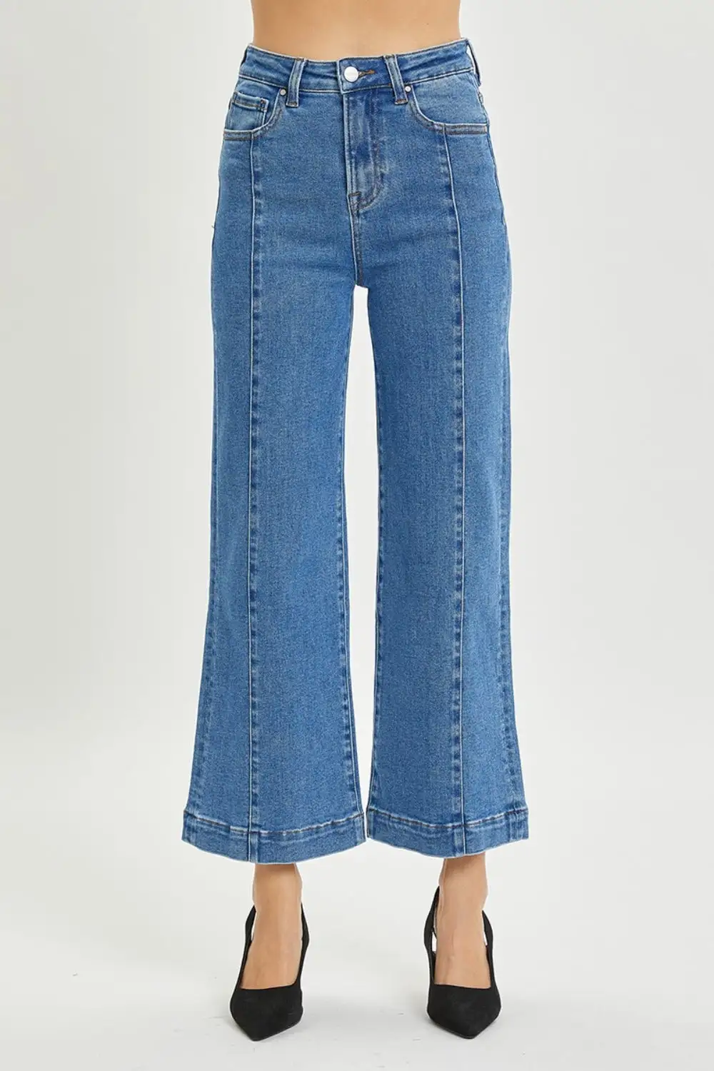 Ribbed Flowing Denim Jeans