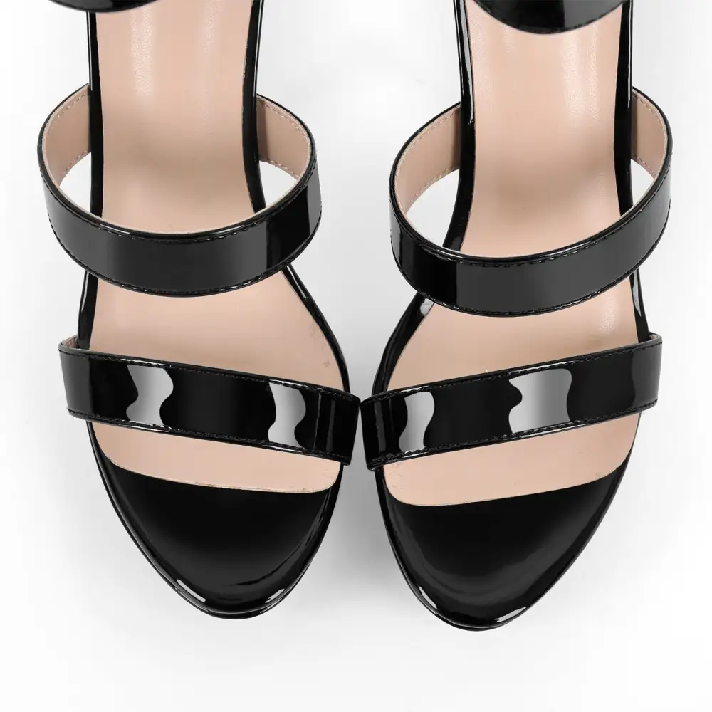 Ankle Zip Platform Stiletto Band Sandals