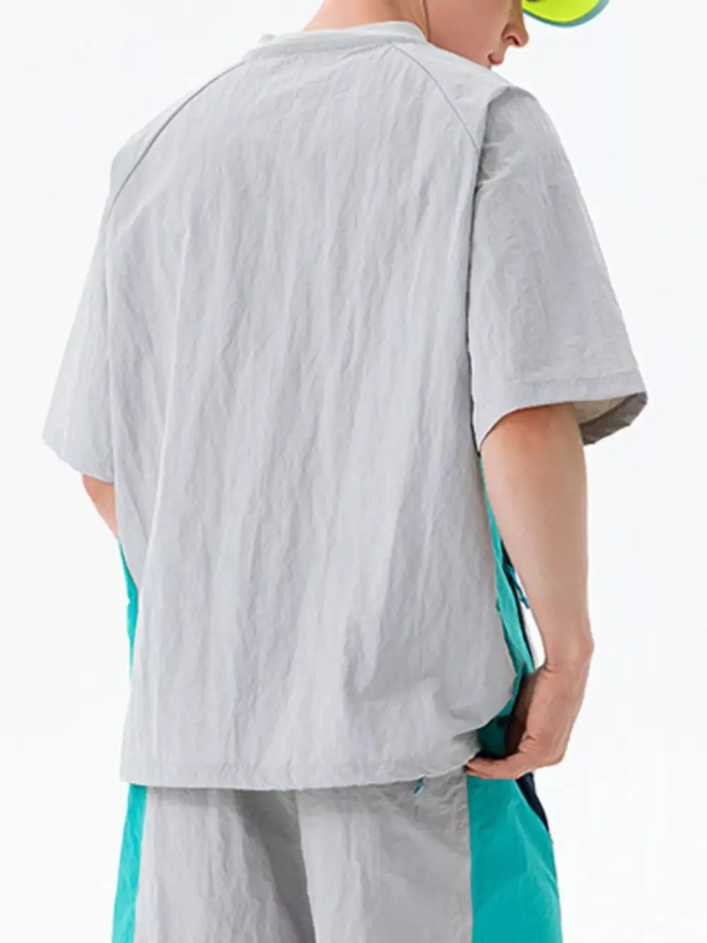Contrast Round-Neck Short-Sleeve T-Shirt