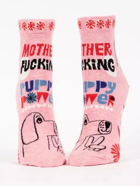 Women's MF'in Puppy Power Ankle Socks