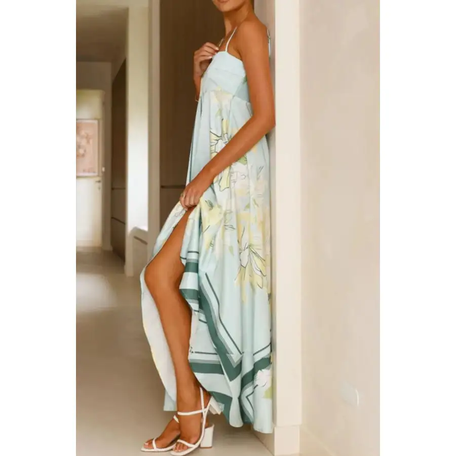 Casual Printed Square Neck Cami Maxi Dress