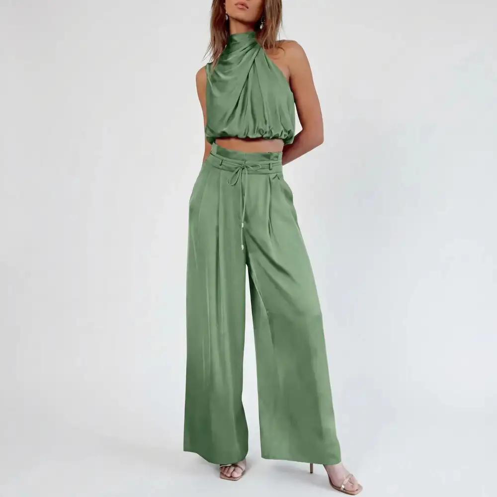 Sleeveless Halter Neck Wide