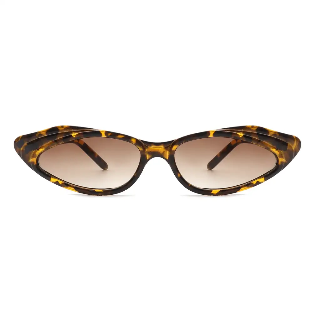 Retro Vintage Slim Narrow Oval Cat Sunglasses