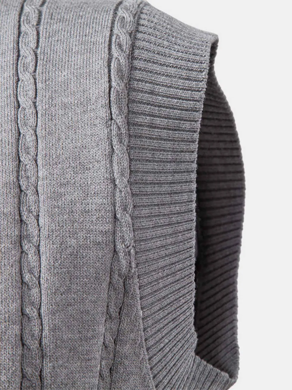Cable Knit V Neck Sweater Vest