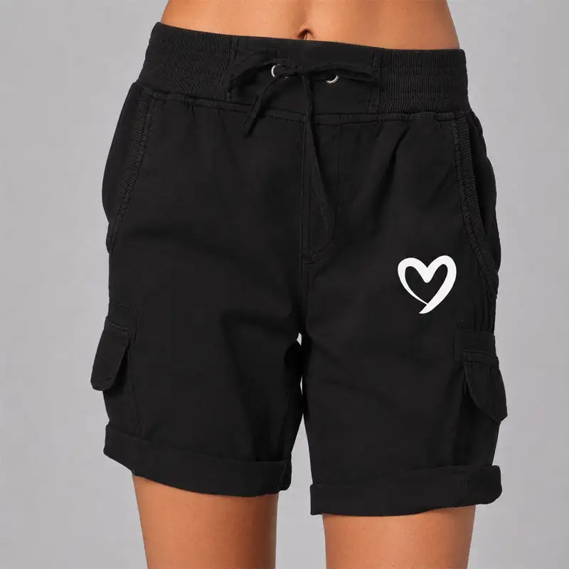 Women's Heart Graphic Cargo Lounge Shorts