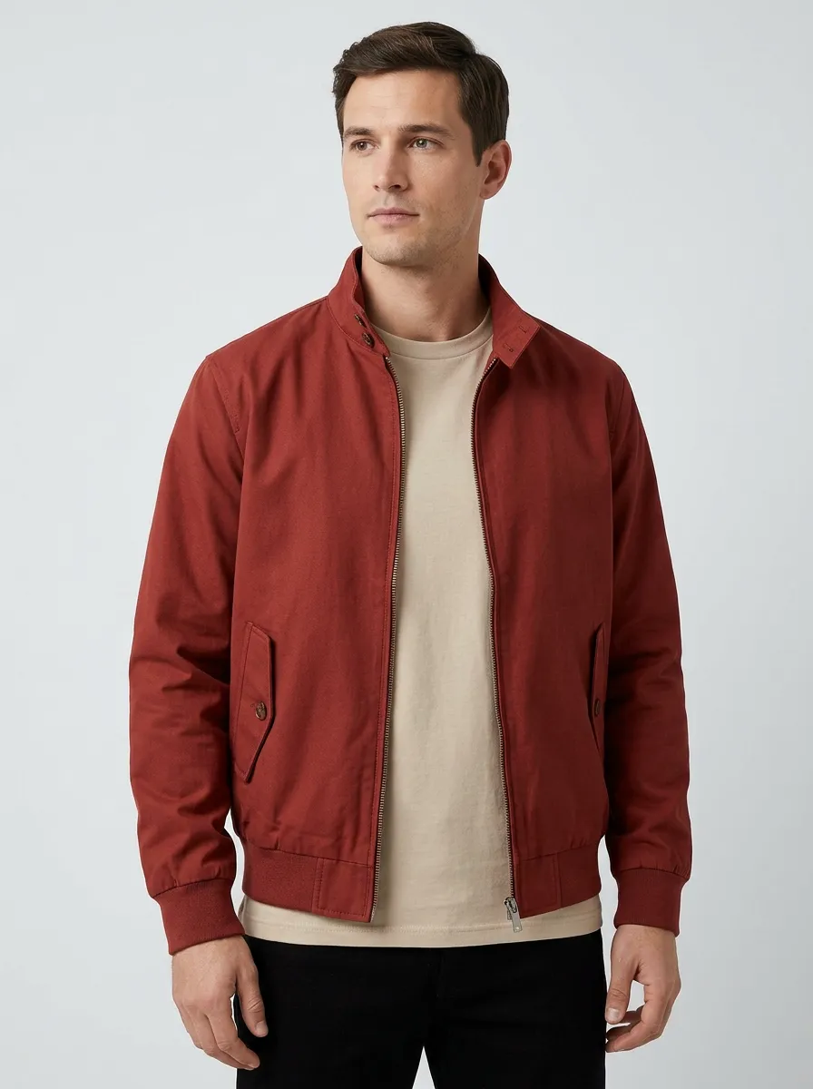 Solid Stand Collar Jacket
