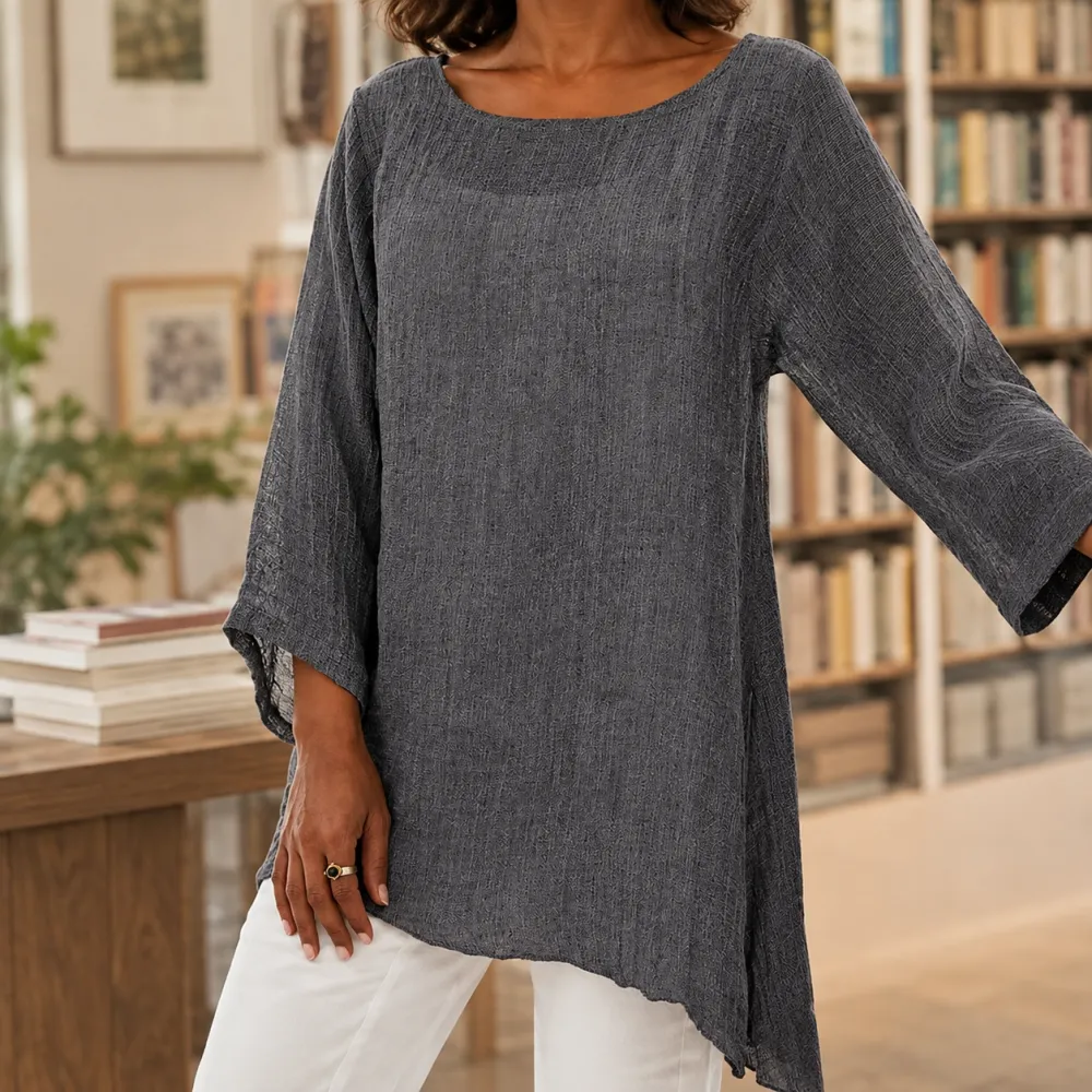 Boat-Neck Draped Top