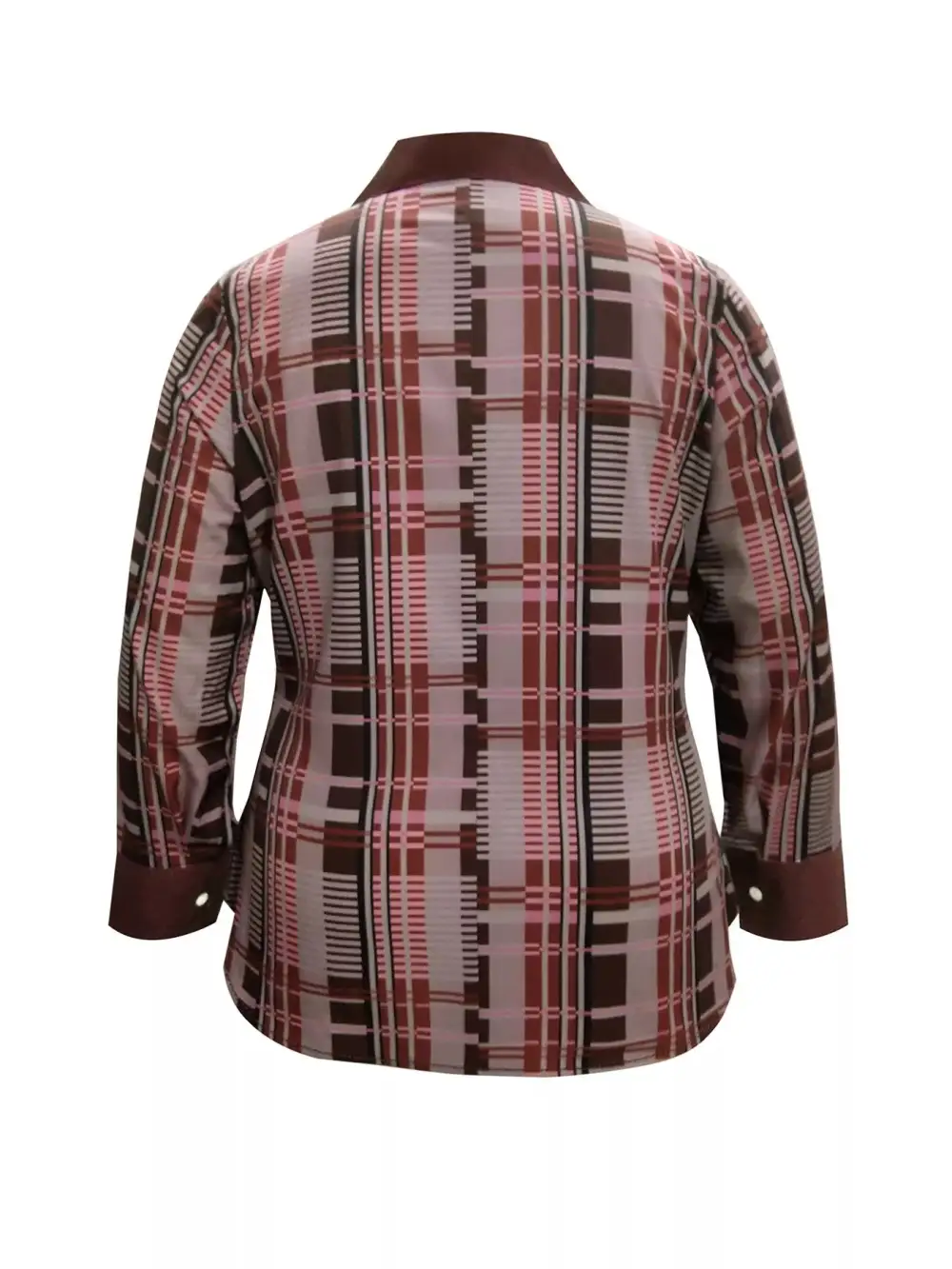 Plus Size Plaid Button Down Shirt
