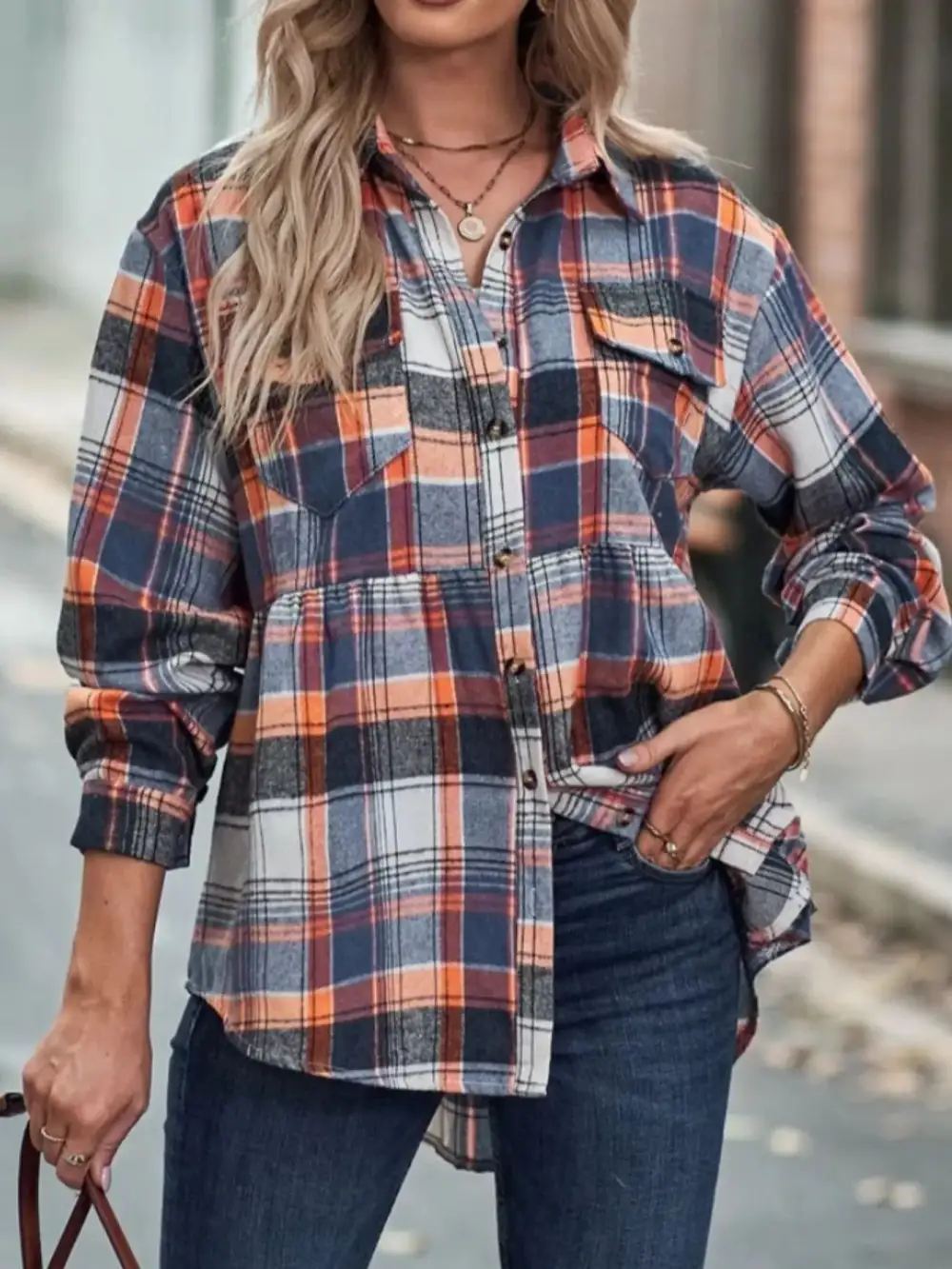 Everyday Plaid Button Down Long Sleeve Shirt