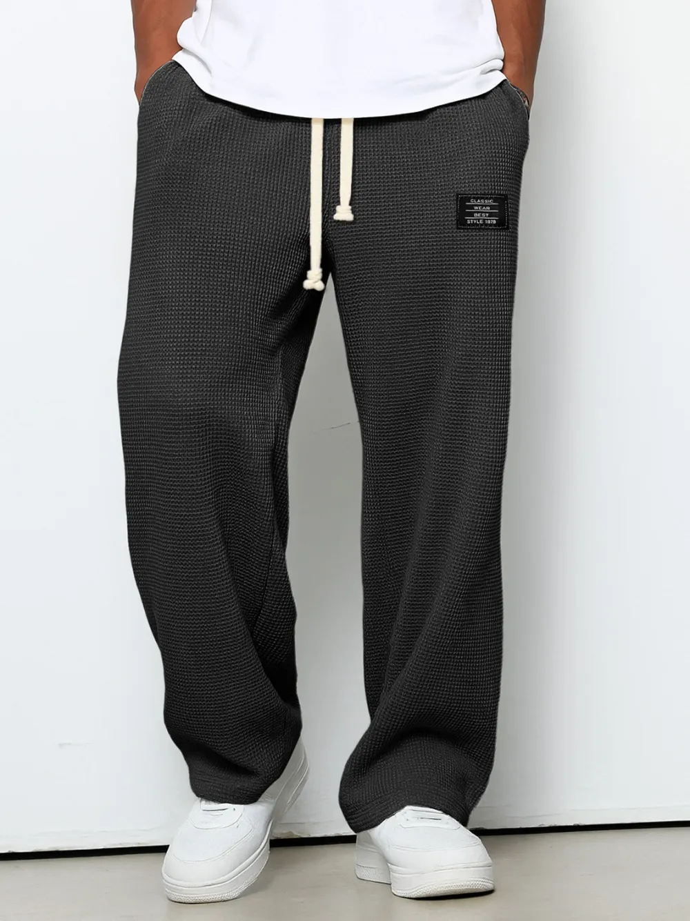 Textured Knit Relaxed Trousers