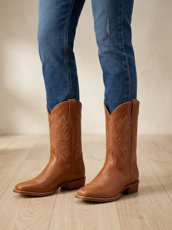 Women’s Pointed Toe Floral Cowgirl Western Boots