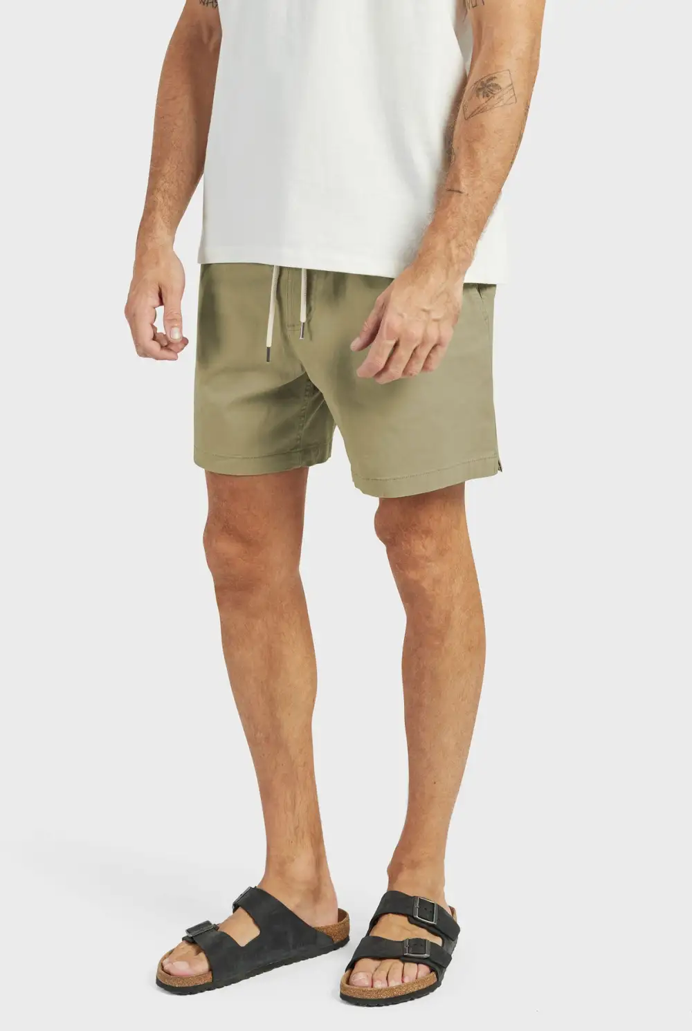 Khaki Cotton Drawstring Short