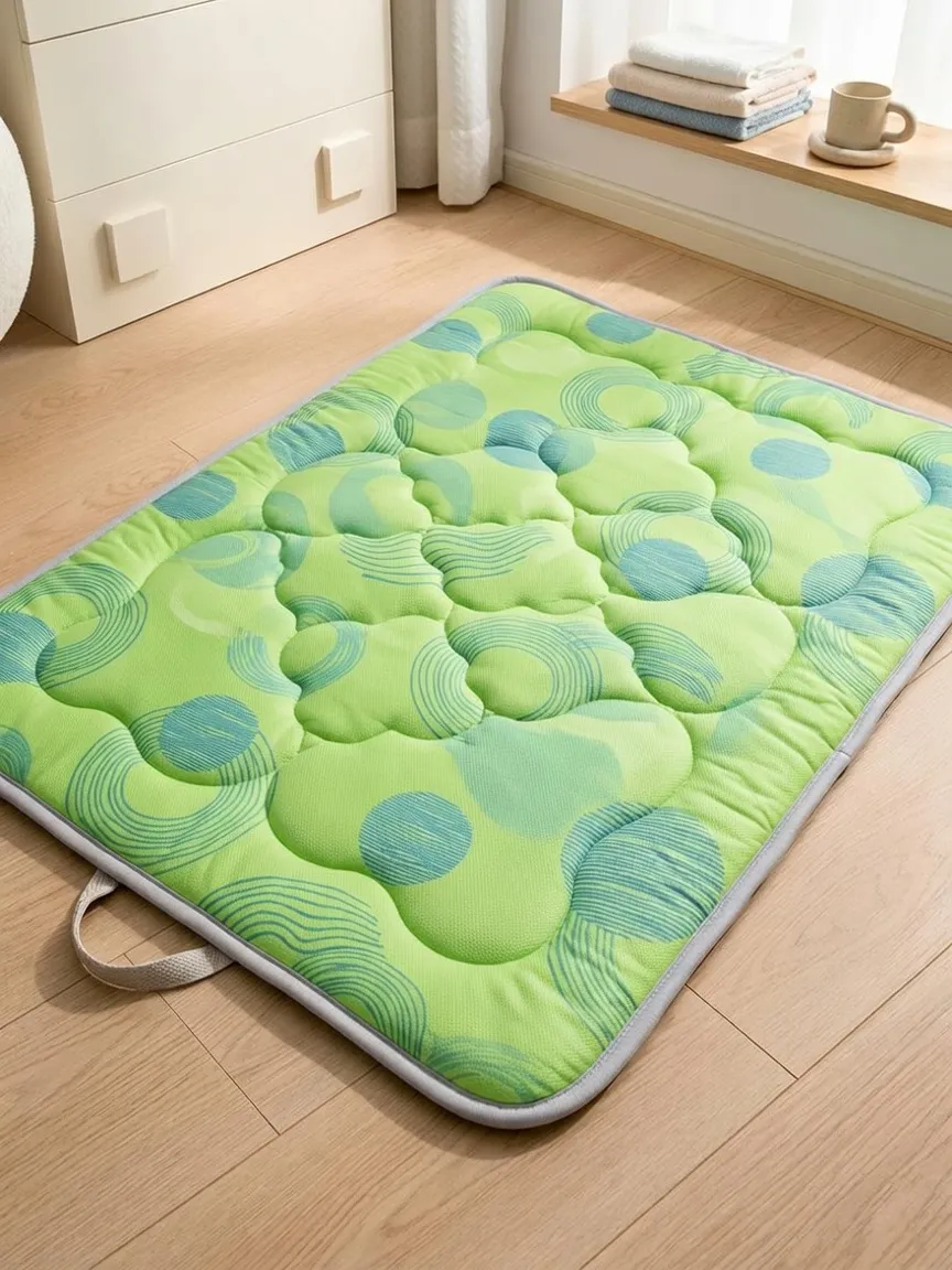 Blue Abstract Circle Print Cooling Mat