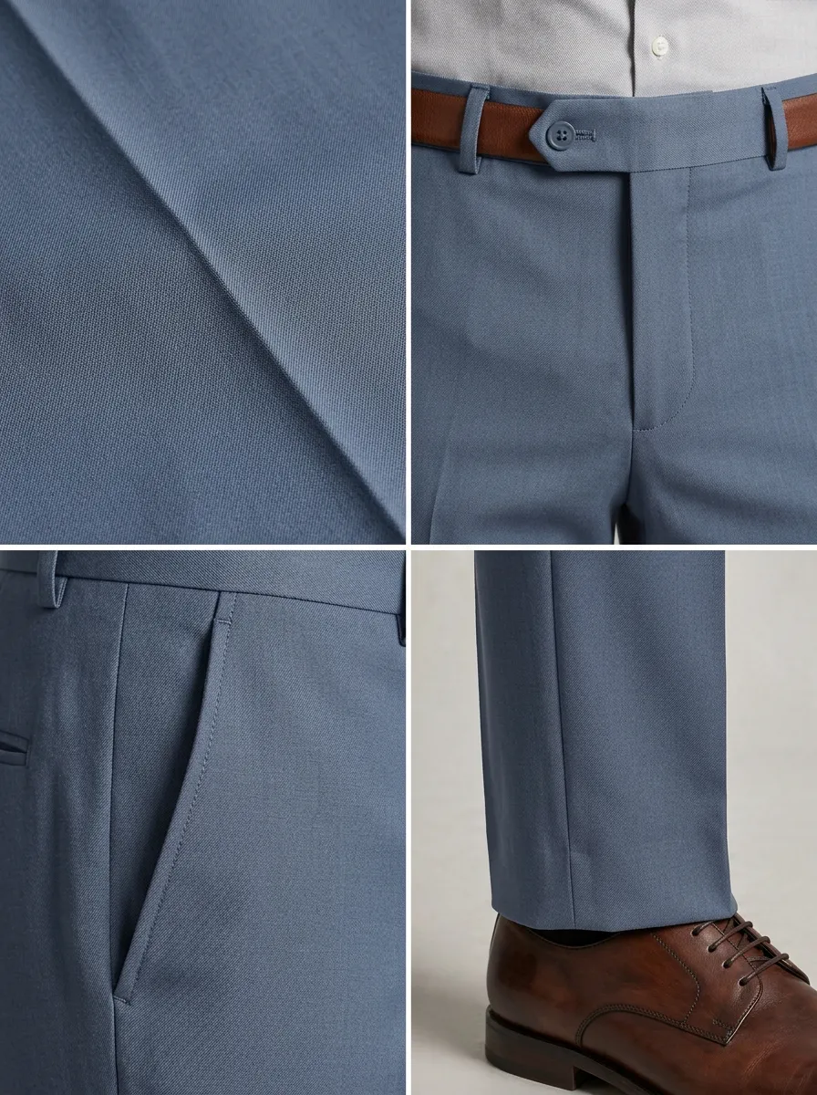 Regular-Fit Straight-Leg Men's Tailored Suit Trousers