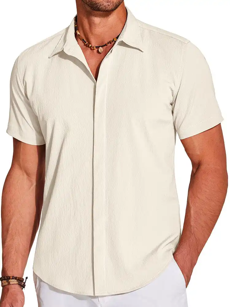 Casual Wrinkle Free Textured Shirt