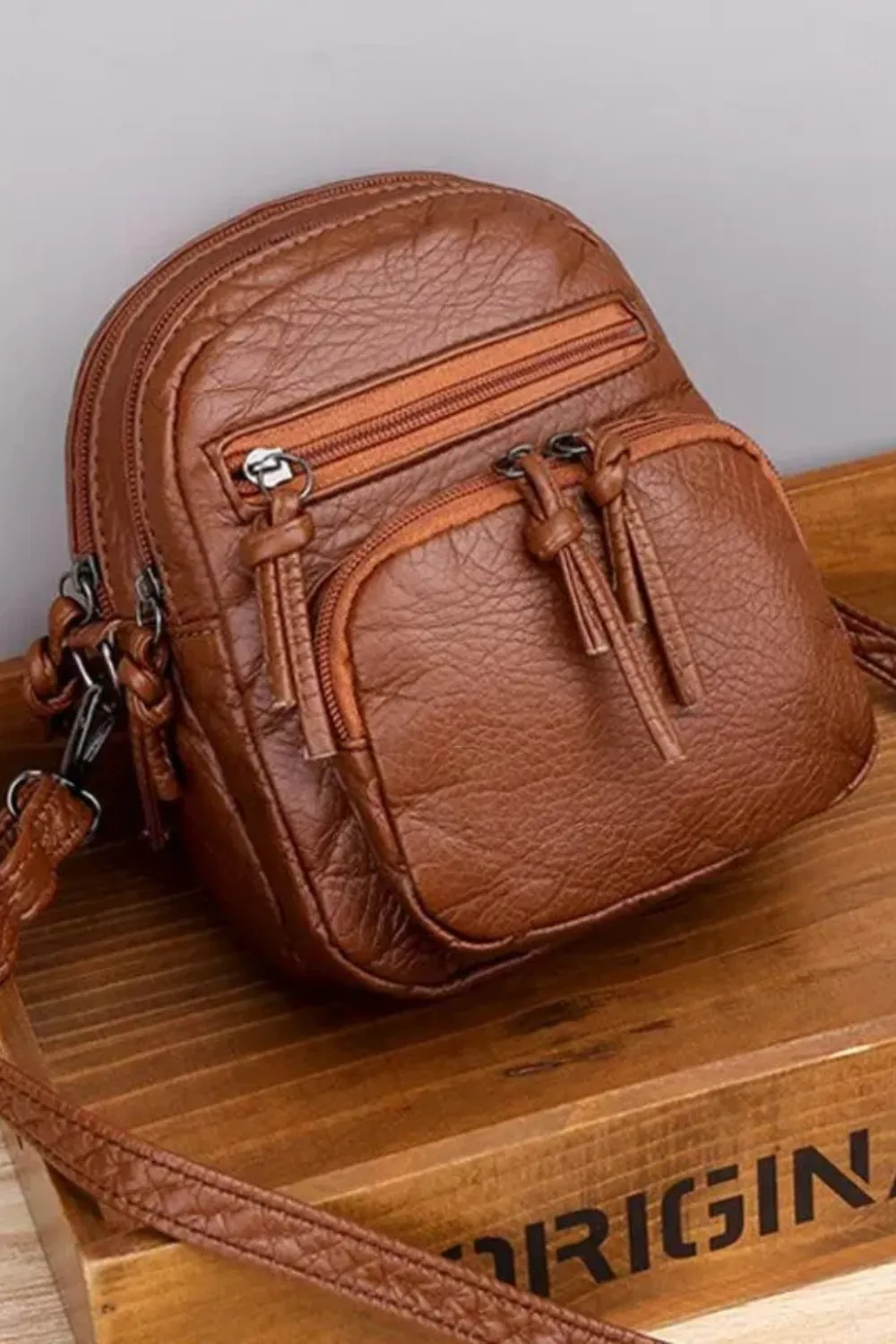 Vintage Multi Pocket Crossbody Bag Small Travel Shoulder Bag