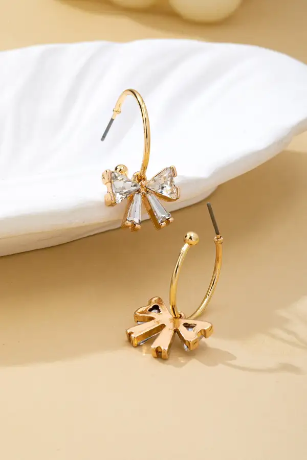 Crystal Bow Hoop arrings