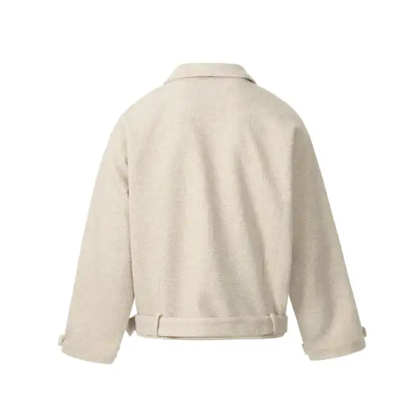 Belted Textured Wool Coat