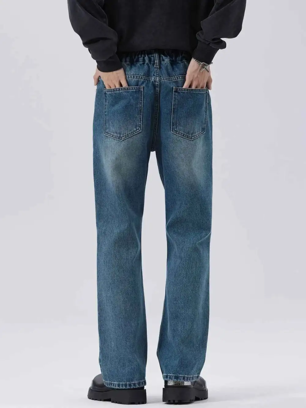 Washed Straight Leg Jeans