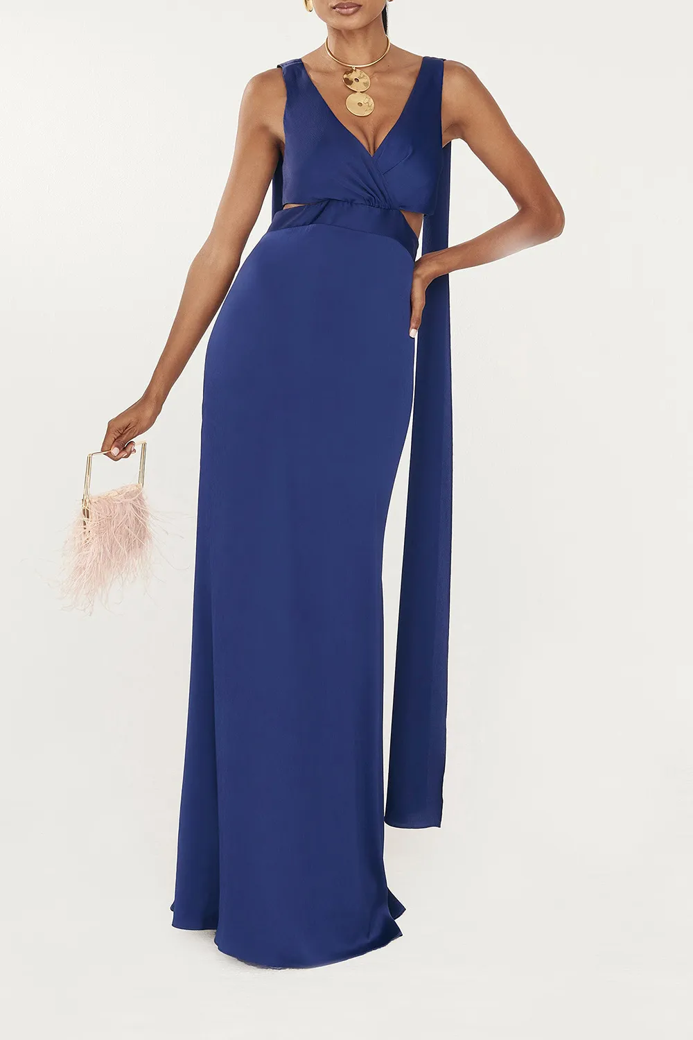 Women's V Neck Backless Dress
