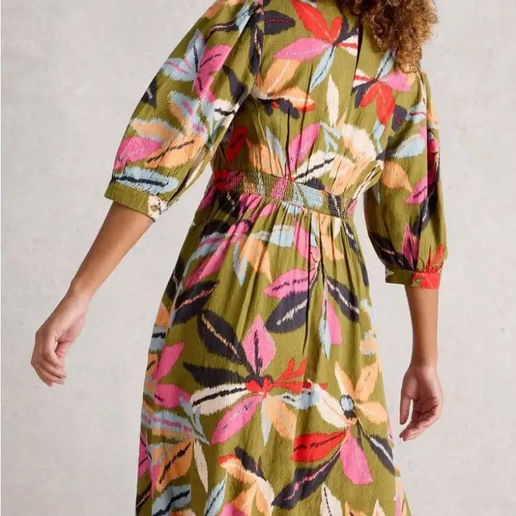 V-Neck Women's Midi Dress