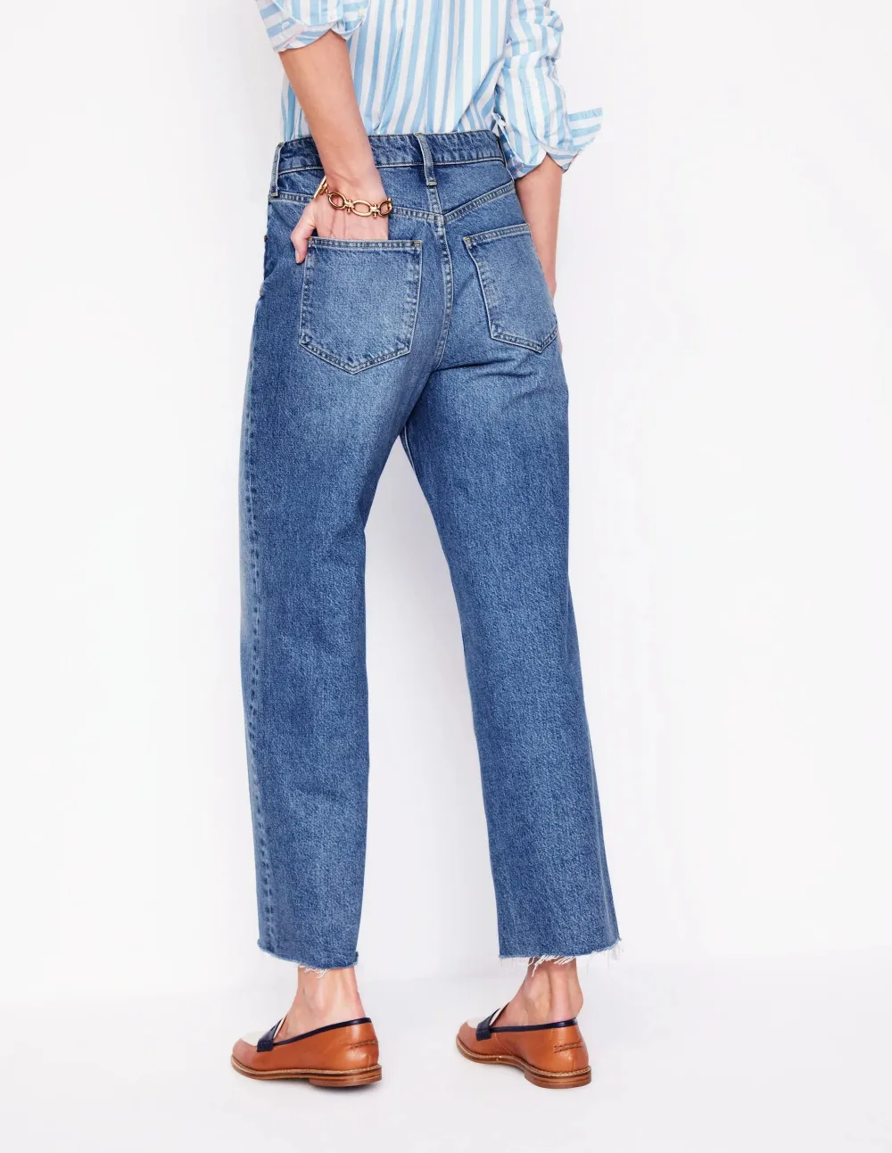 High Rise Straight Crop Jeans