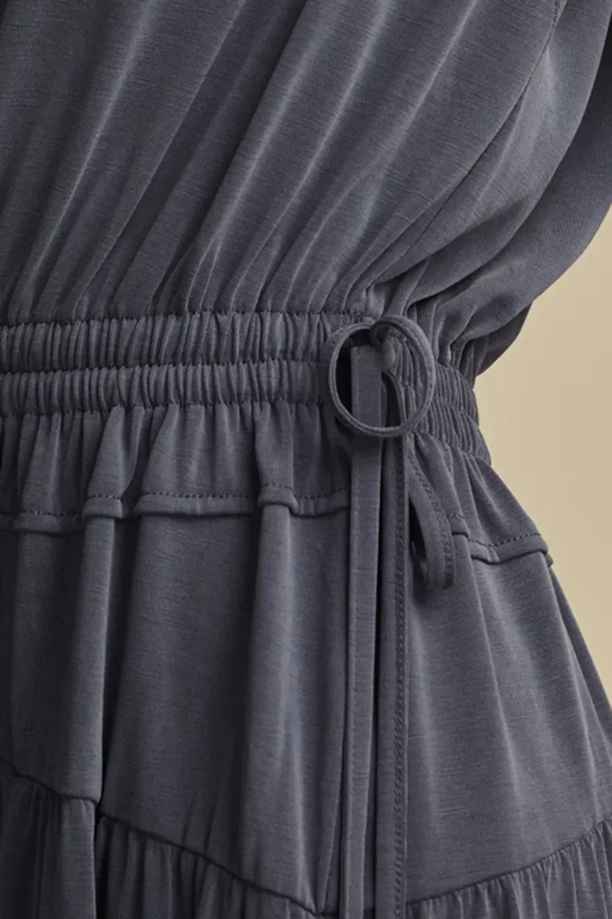 Loose Sandwash Ruched Dress