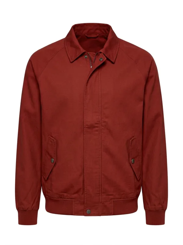 Men's Casual Khaki Harrington Printed Jacket