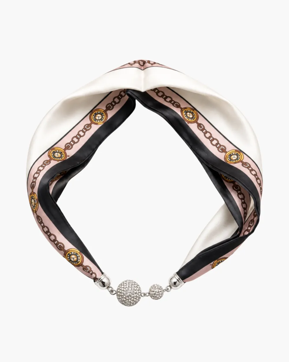 Jeweled Clasp Scarf Necklace
