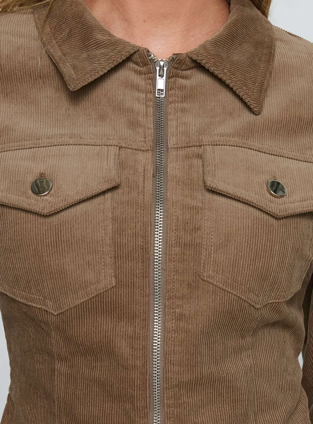 Women’s Corduroy Collared Zip Jacket