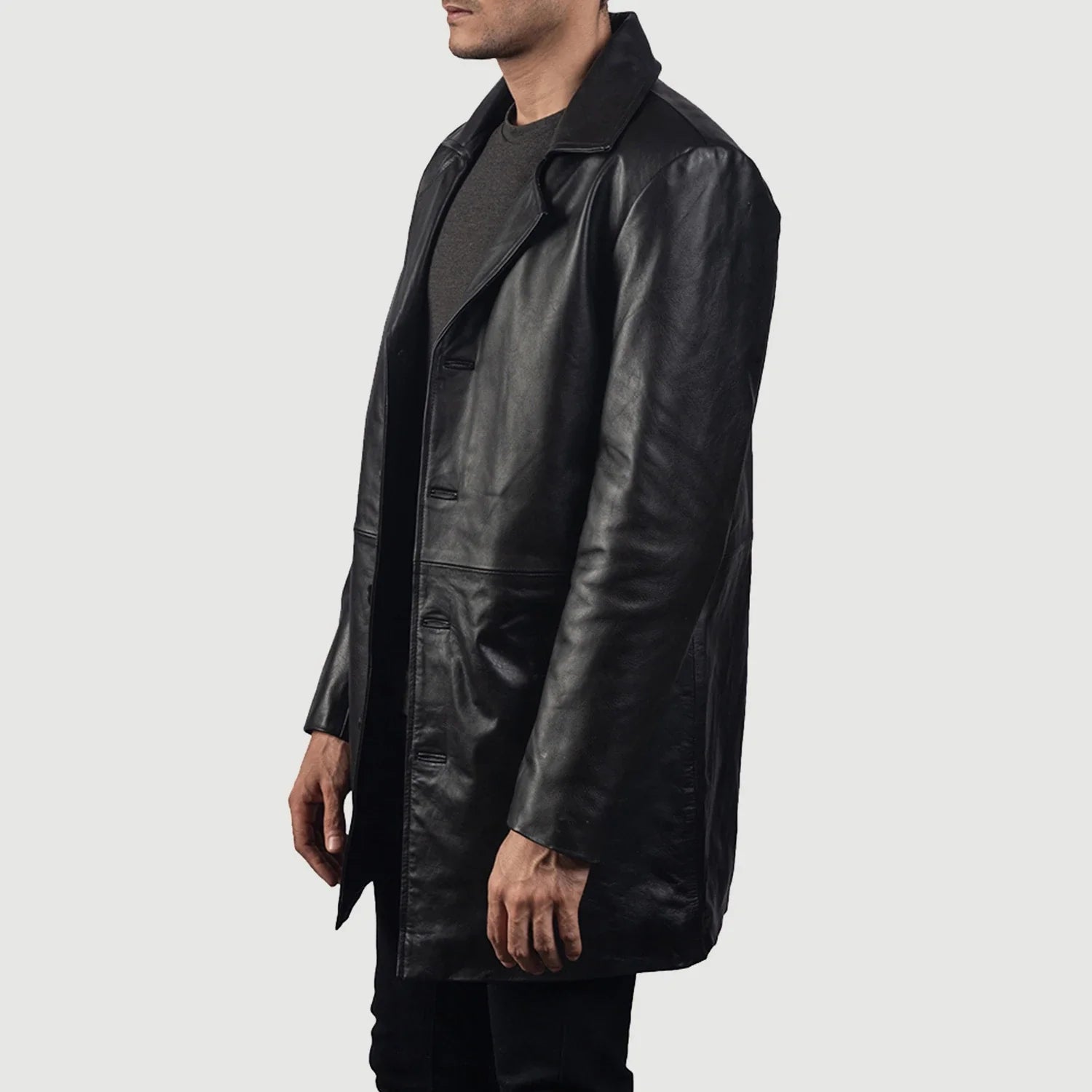 Men's Classic Leather Coat