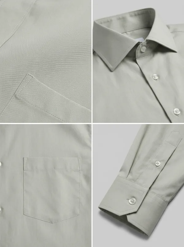 Men's Non-Iron Cotton Solid Color Long Sleeve Dress Shirt