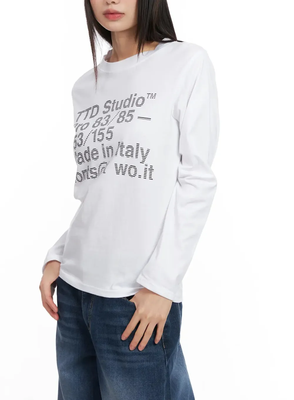 Chic Lettering Long Sleeve Tee