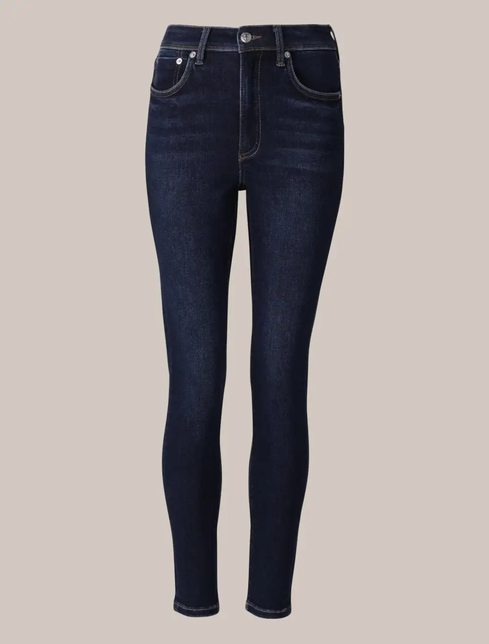 Dark Wash Mid-Rise Cropped Skinny Jeans