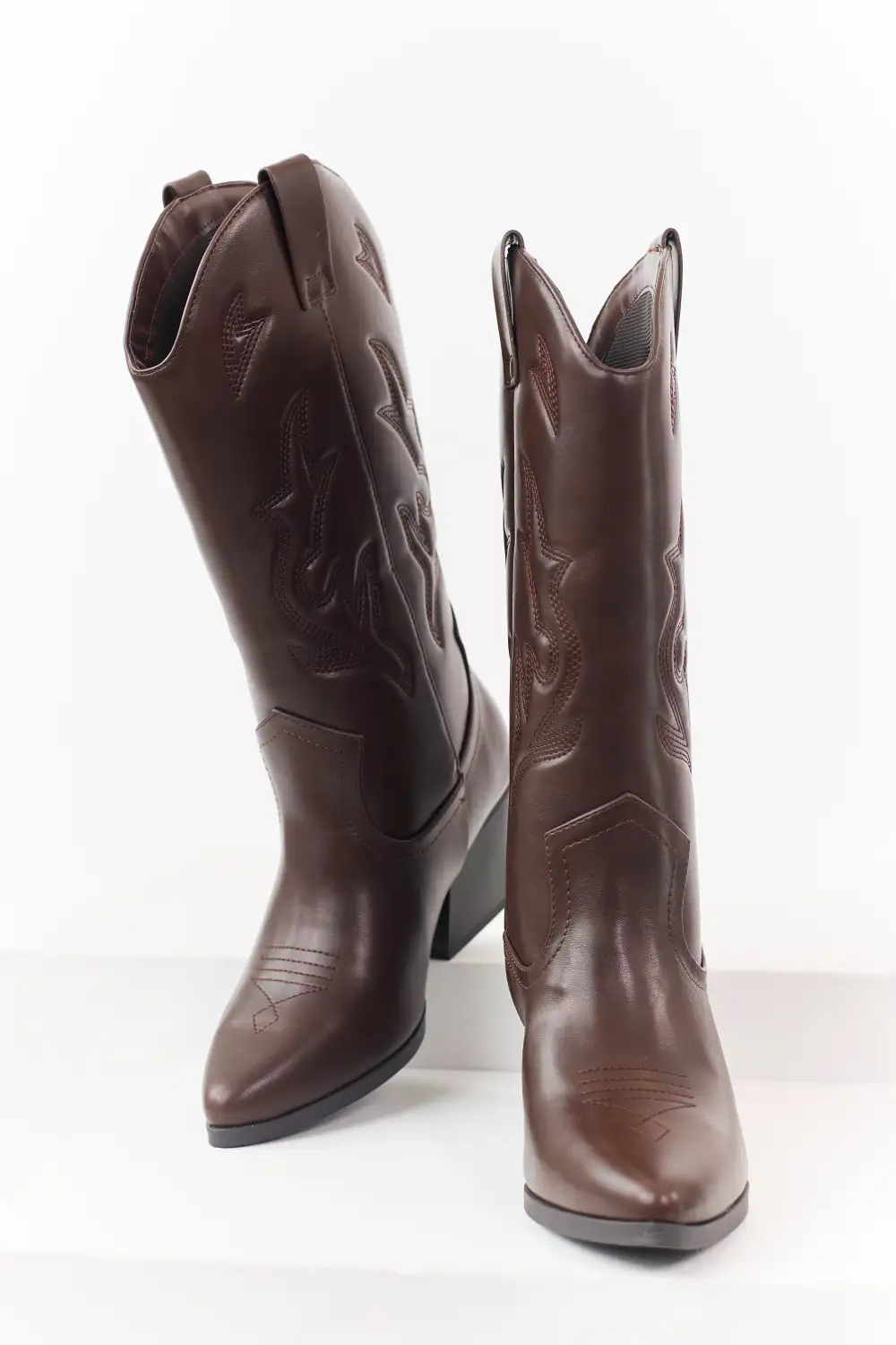 Chocolate Western Embroidered Cowboy Boots