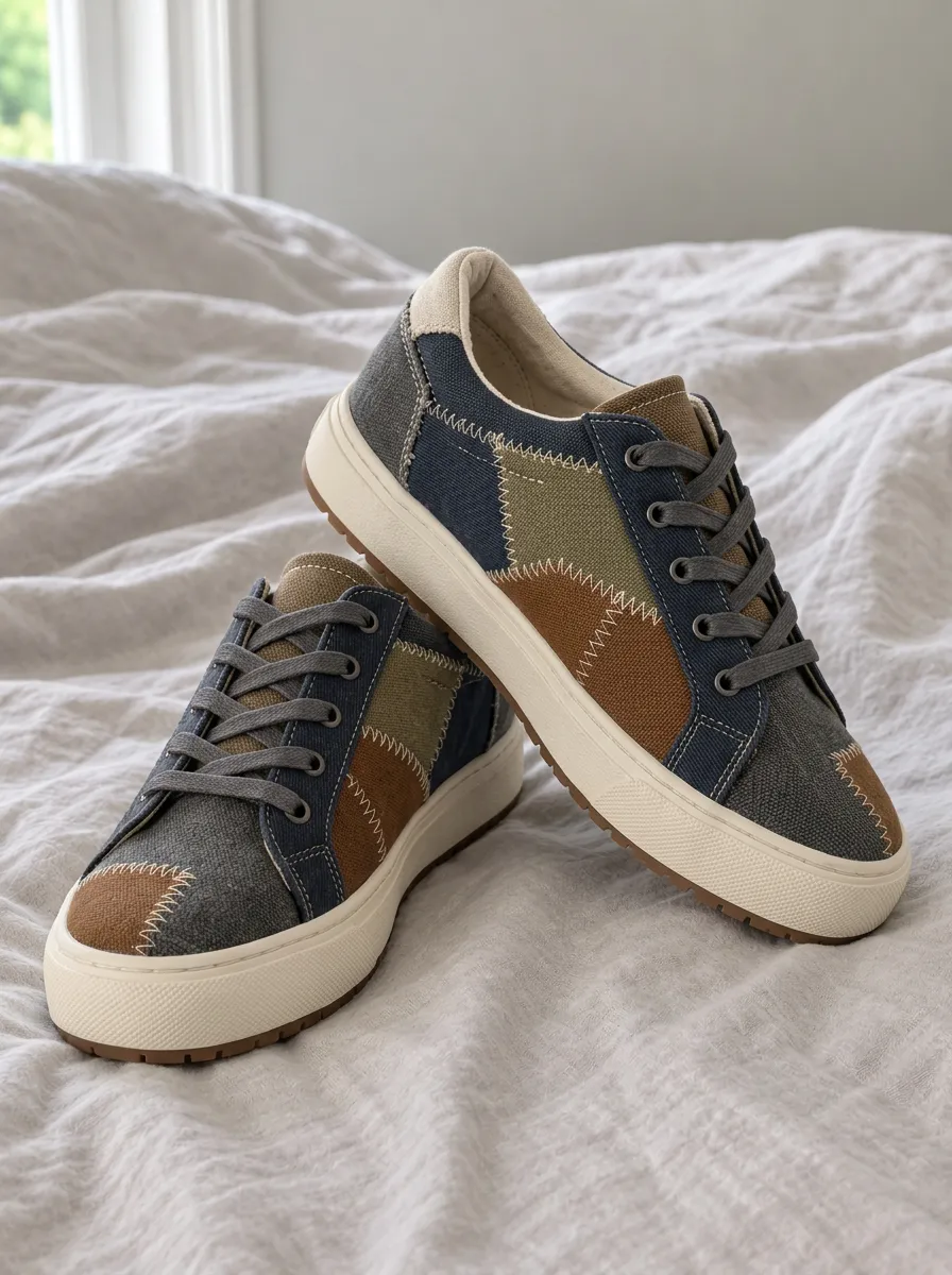 Men's Classic Casual Patchwork Colorblock Stitched Canvas Shoes