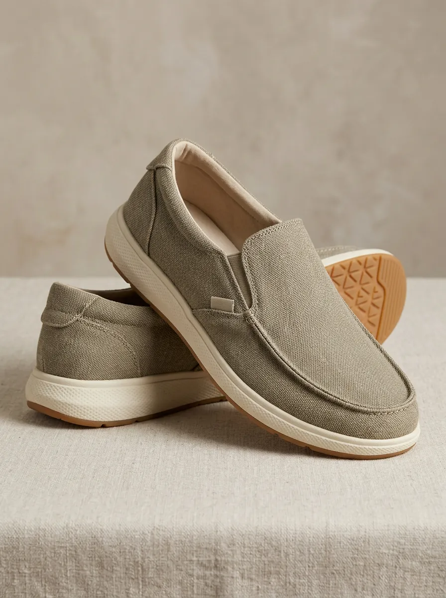 Outdoor-Inspired Minimalist Graphic Winter Look Men's Stretch Canvas Shoes