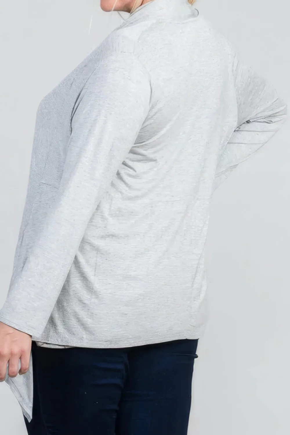 Shark Bite Open Long Sleeve Cardigan