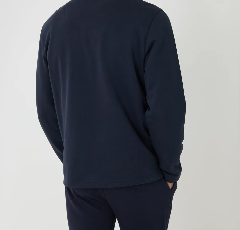 Men's Navy Quarter-Zip Polo Sweatshirt