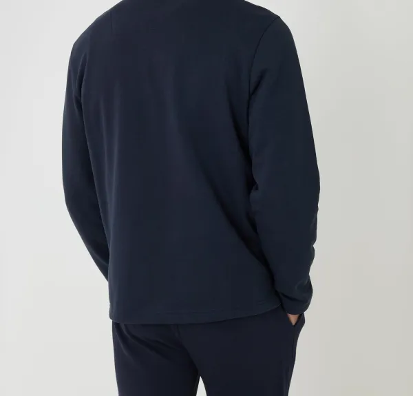 Men's Navy Quarter-Zip Polo Sweatshirt