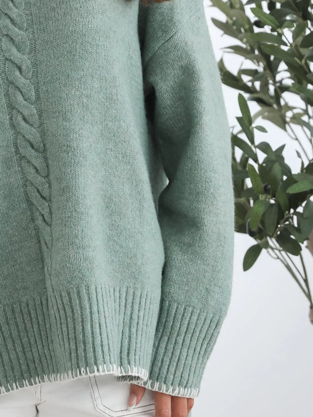 Casual Style Crew Neck Knit