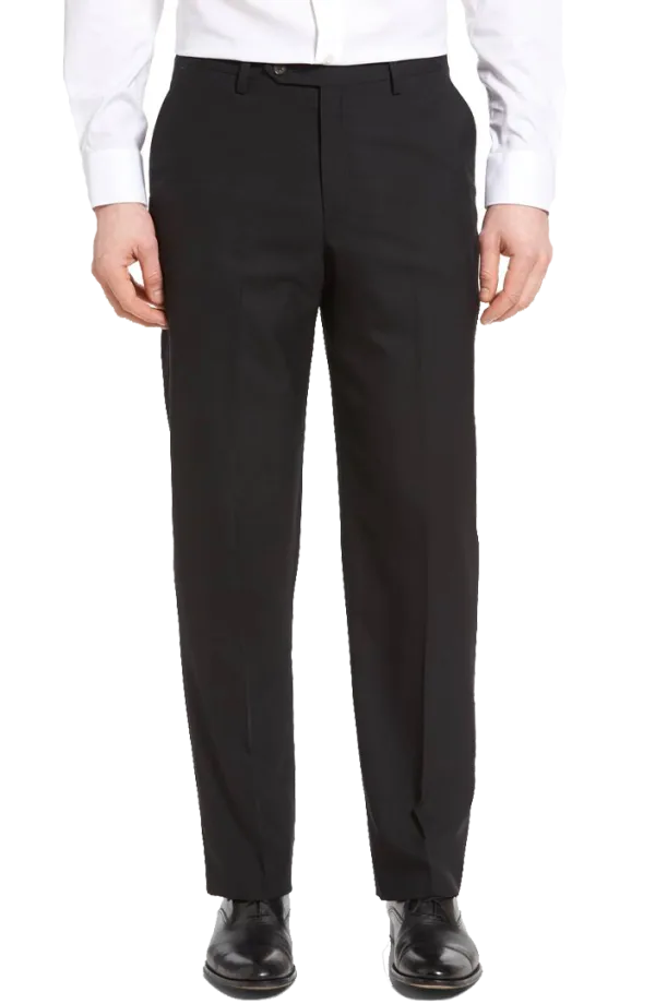Classic Gabardine Tropical Weave Performance Flat Front Pleated Front Trousers