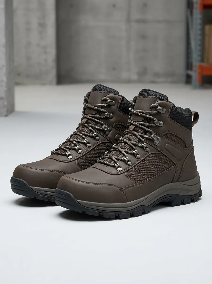 Outdoor Hiking Leather-Look Men's Waterproof Work Boots
