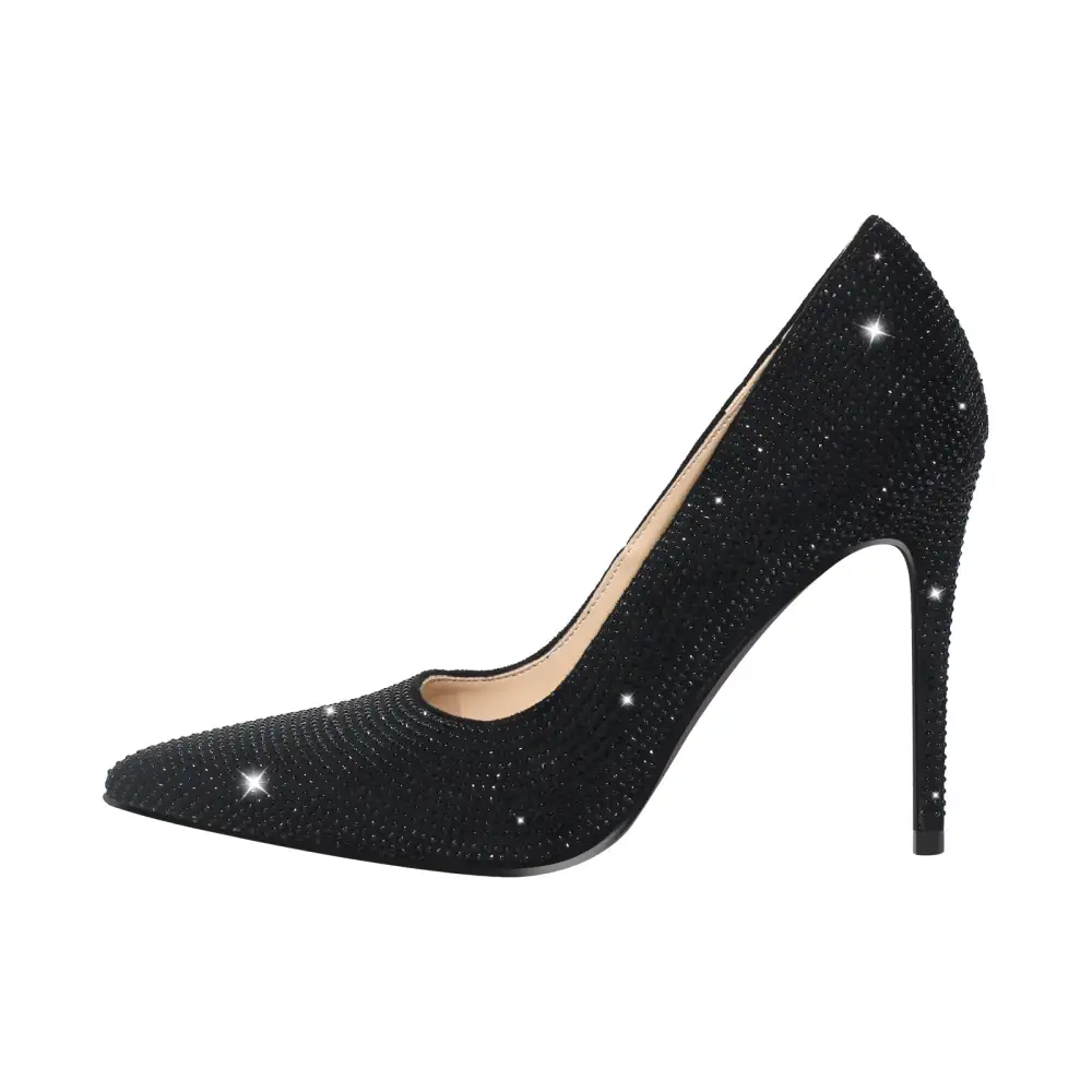 Sleek Rhinestone Pointed Toe Stiletto Pumps