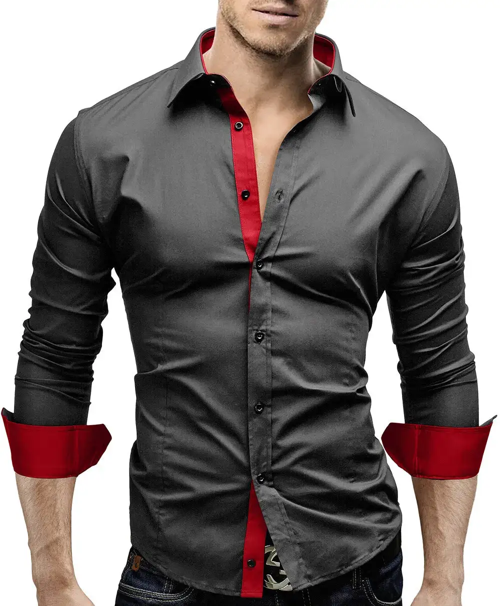Polished Long Sleeve Slim Fit Casual Dress Shirt