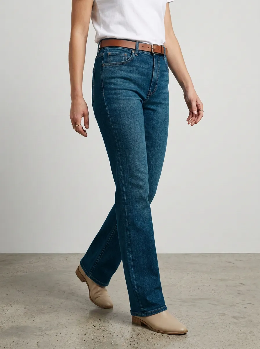 Straight-Leg Casual Denim Jeans