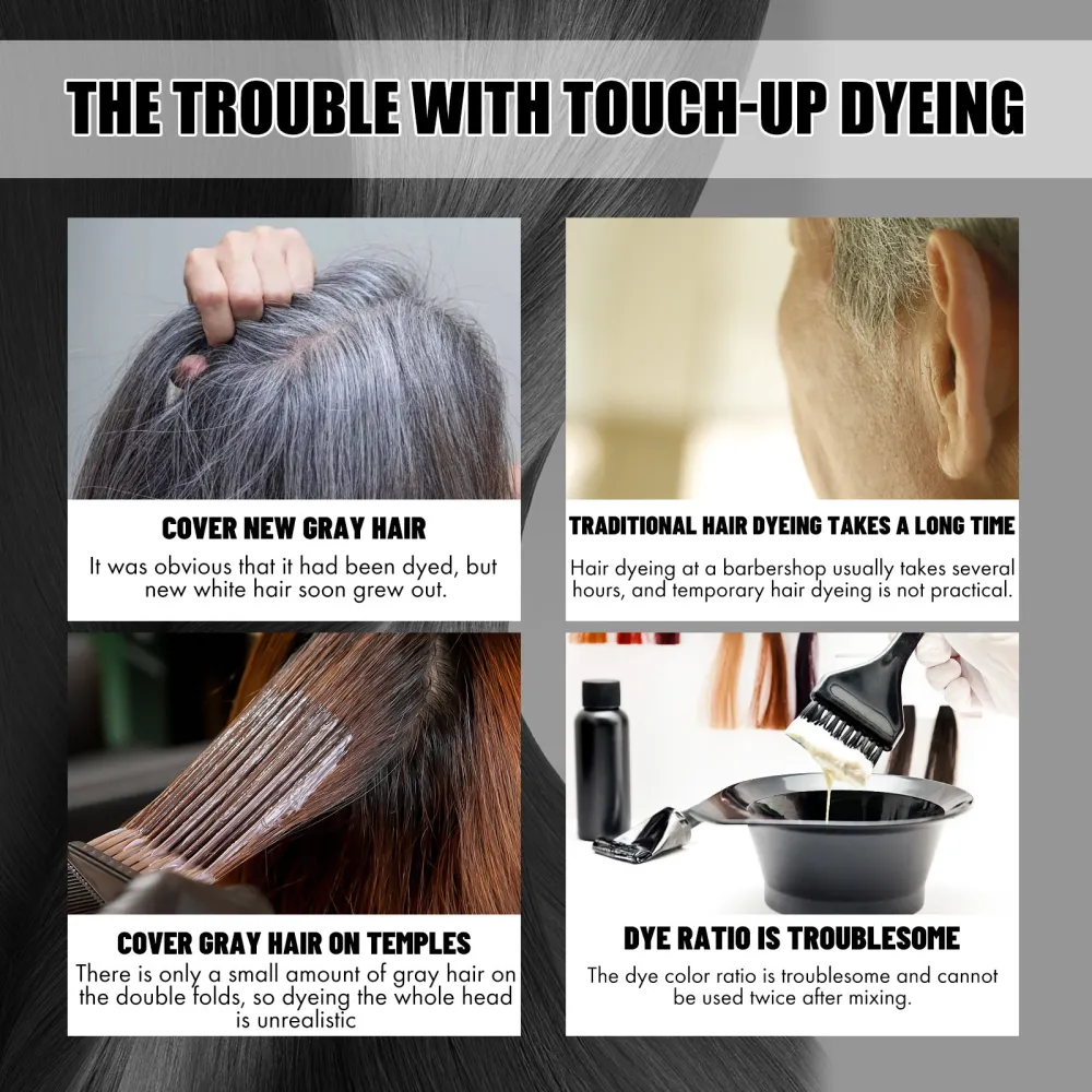 Plant Hair Dye Comb, One-Sweep Black Hair Color Cream, Fast Coloring Hair Dye Brush