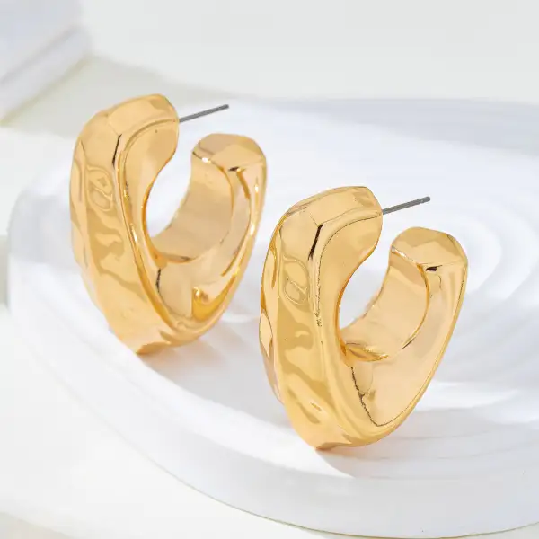 Hammered Tone Statement Hoops